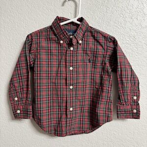 Ralph Lauren Shirt 18 Month Toddler Boys Red Plaid‎ Tartan Christmas Holiday